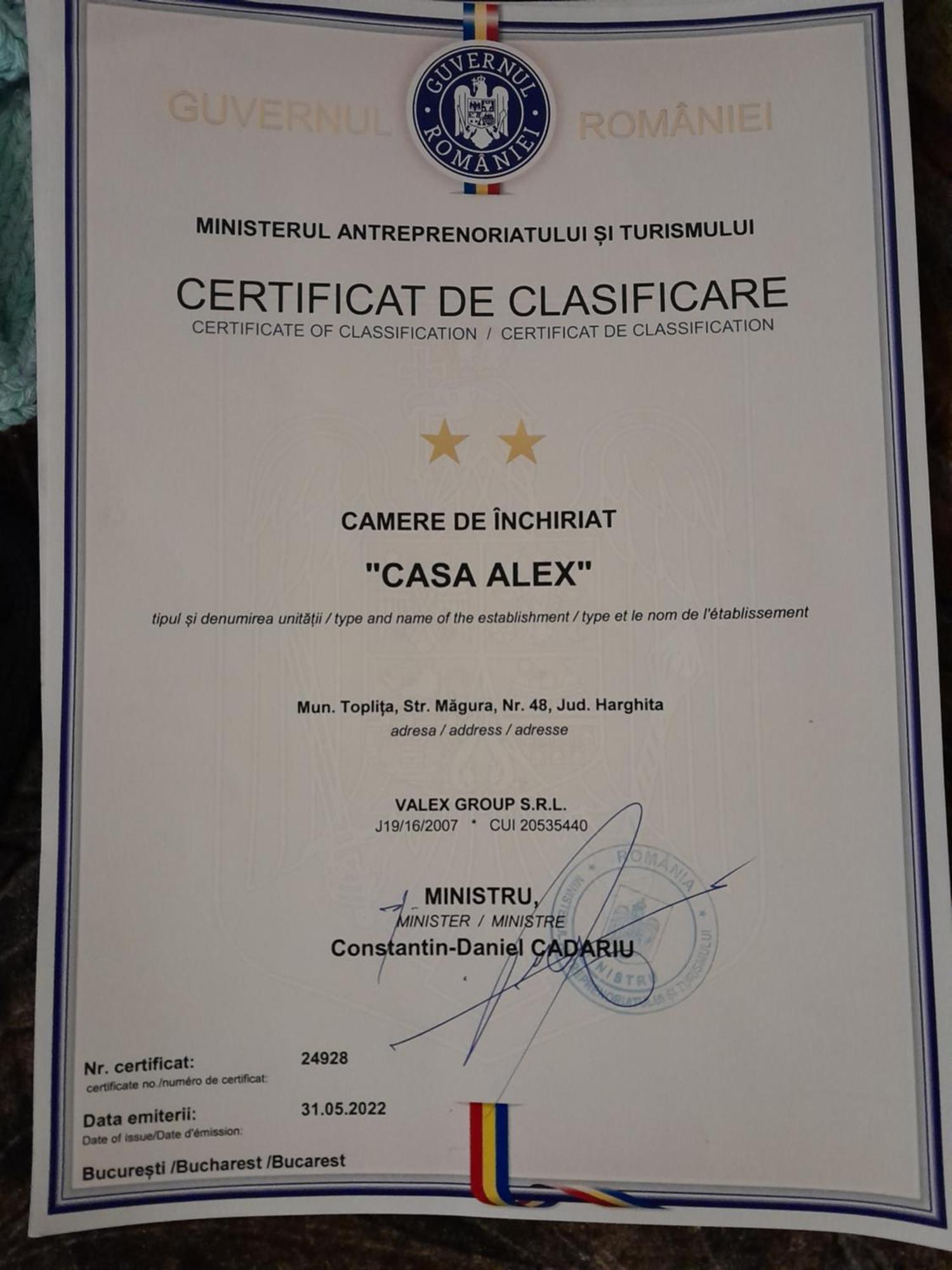 Topliţa Casa Alex酒店 外观 照片